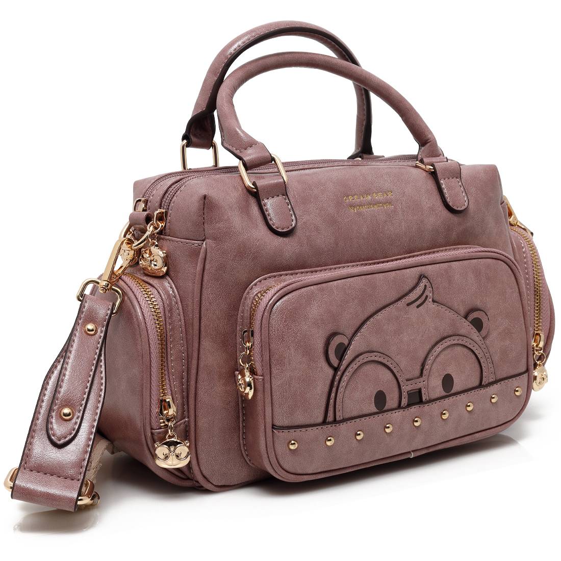 Cream Bear Boston Tote Bag